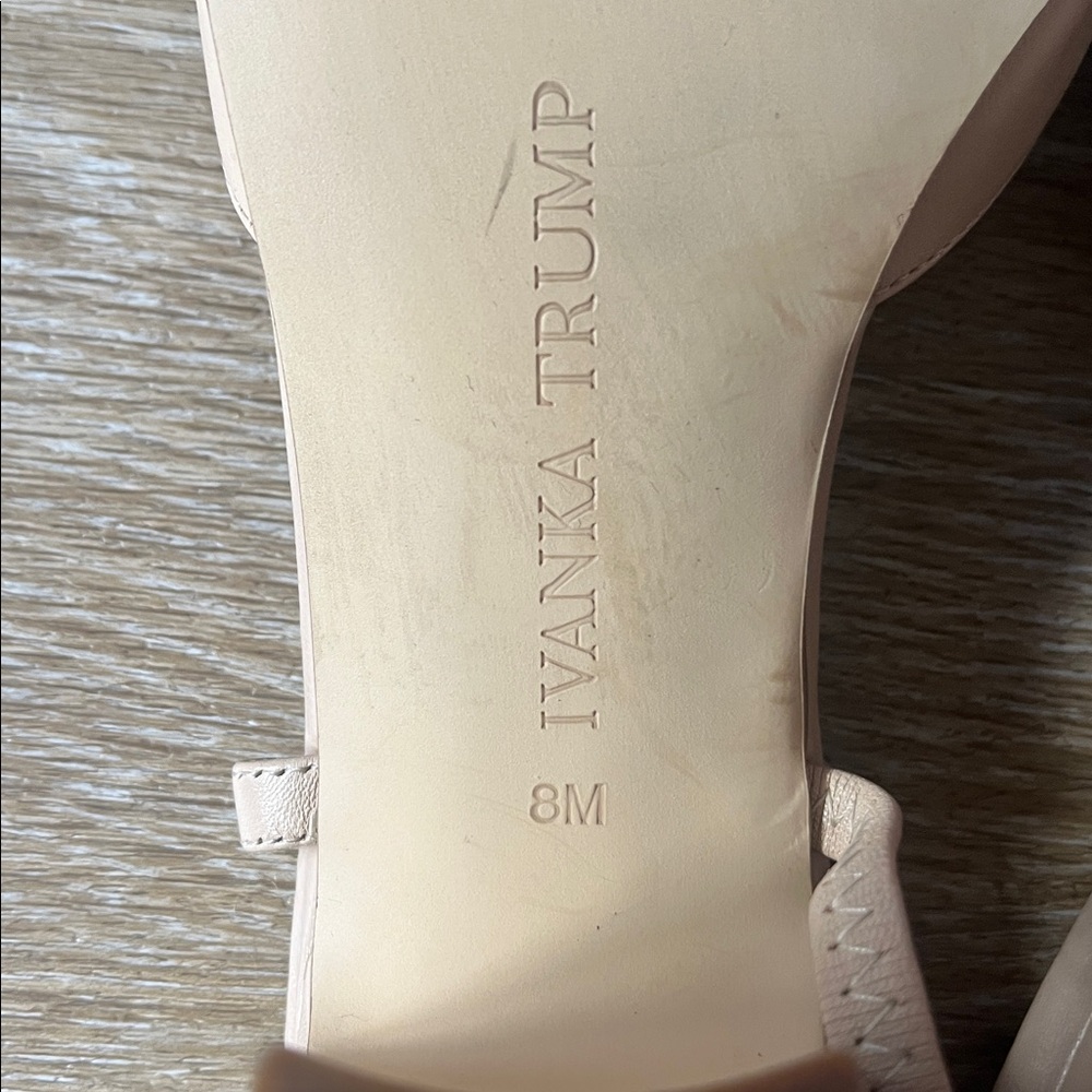 Ivanka Trump Liah Cap Toe Slingback Nude Block Heels sz 8 - Picture 13 of 14